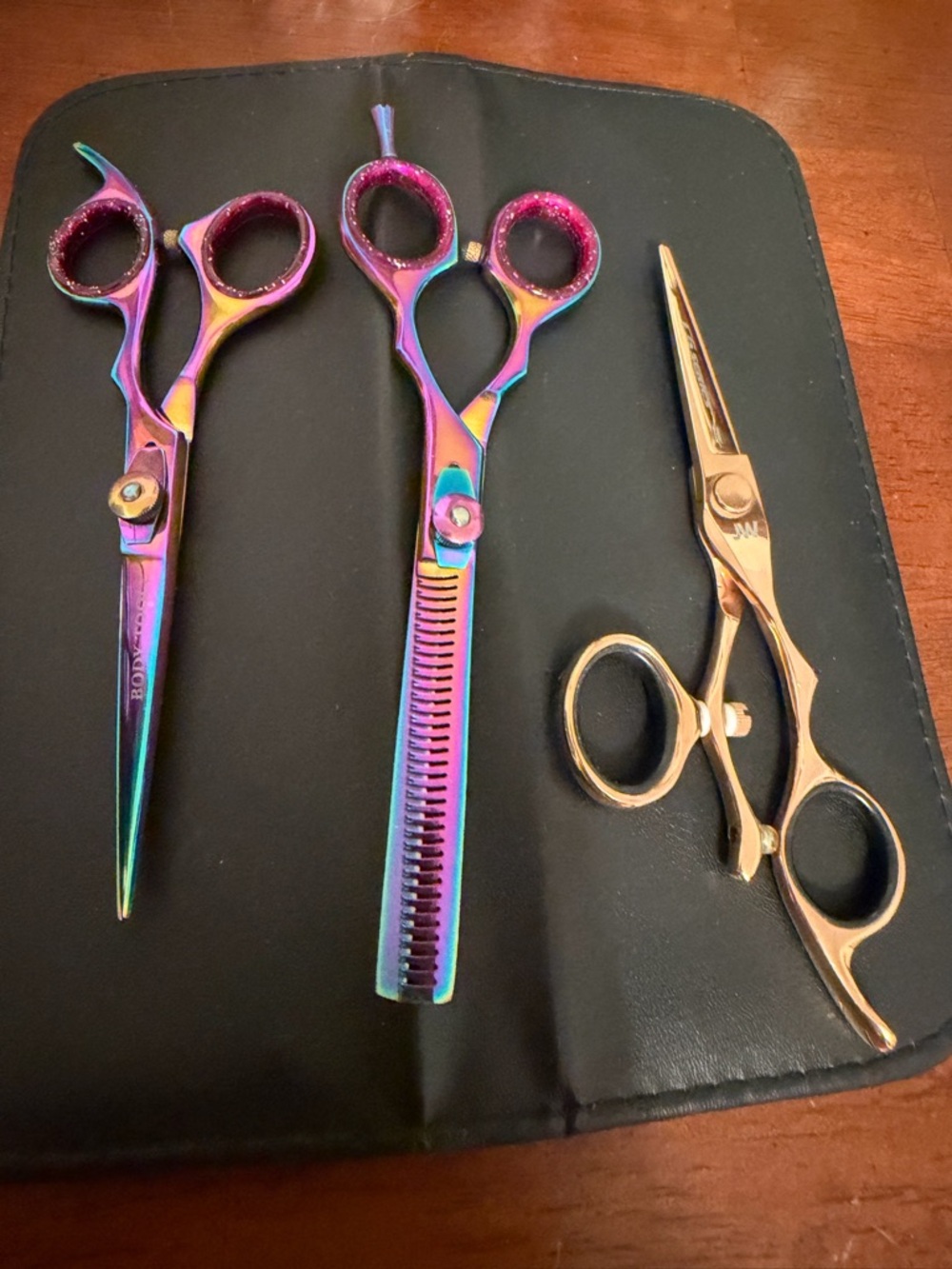 Rainbow Iridescent & Rose Gold Hairdressing Shear Set